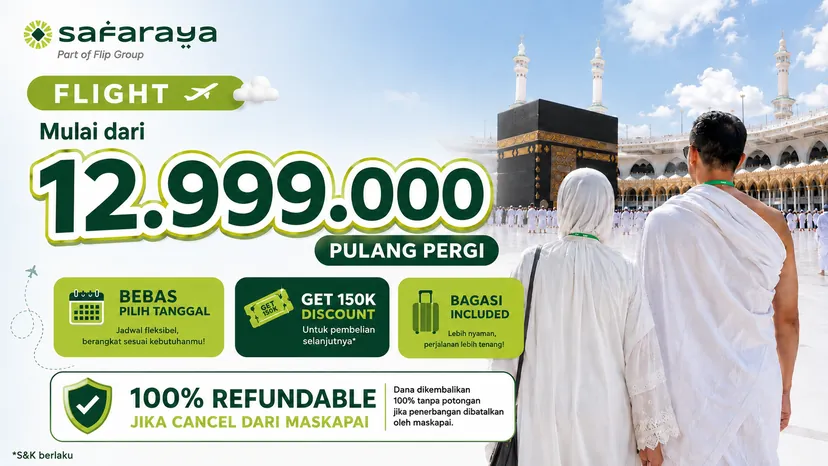 Tiket pesawat PP Jakarta ↔ Jeddah mulai Rp12.999.000
